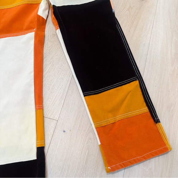 Colorblock Velvet Patchwork Pants - Picture 4 of 10